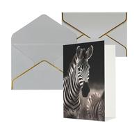 DWVTFSM Biglietto di ringraziamento con buste, biglietti di auguri per tutte le occasioni, buon compleanno, matrimonio, pensieri di te, animali selvatici, zebra, biglietti vuoti, 10 x 15 cm
