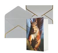 DWVTFSM Biglietto di ringraziamento con buste, biglietti di auguri per tutte le occasioni, buon compleanno, matrimonio, pensiero, scoiattolo, animale, biglietti vuoti, 10 x 15 cm