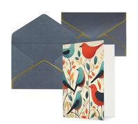 DWVTFSM Biglietto di ringraziamento con buste, biglietti di auguri per tutte le occasioni, buon compleanno, matrimonio, pensiero, stormo di uccelli, biglietti vuoti 10,2 x 15,2 cm