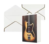 DWVTFSM Biglietto di ringraziamento con buste, biglietti di auguri per tutte le occasioni, buon compleanno, matrimonio, pensare a te, chitarra, strumento musicale, biglietti vuoti, 10 x 15 cm