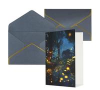 DWVTFSM Biglietto di ringraziamento con buste, biglietti di auguri per tutte le occasioni, buon compleanno, matrimonio, pensiero, lucciole, biglietti vuoti per appunti, 10 x 15 cm