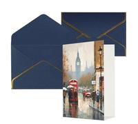 DWVTFSM Biglietto di ringraziamento con buste, biglietti di auguri per tutte le occasioni, buon compleanno, matrimonio, pensiero, biglietto di Londra, vuoto, 10 x 15 cm
