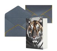 DWVTFSM Biglietto di ringraziamento con buste, biglietti di auguri per tutte le occasioni, buon compleanno, matrimonio, pensiero, tigre a riposo, biglietti vuoti 10,2 x 15,2 cm
