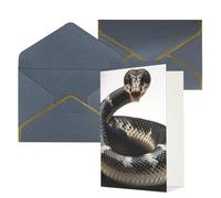 DWVTFSM Biglietto di ringraziamento con buste, biglietti di auguri per tutte le occasioni, buon compleanno, matrimonio, pensieri di te, cobra, serpente, biglietti vuoti, 10 x 15 cm