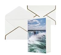 DWVTFSM Biglietto di ringraziamento con buste, biglietti di auguri per tutte le occasioni, buon compleanno, matrimonio, pensando a te, cascate del Niagara, biglietti vuoti 10,2 x 15,2 cm