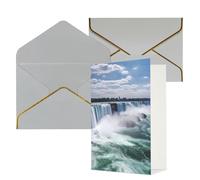 DWVTFSM Biglietto di ringraziamento con buste, biglietti di auguri per tutte le occasioni, buon compleanno, matrimonio, pensando a te, cascate del Niagara, biglietti vuoti 10,2 x 15,2 cm