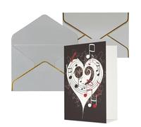 DWVTFSM Biglietto di ringraziamento con buste, biglietti di auguri per tutte le occasioni, buon compleanno, matrimonio, pensiero, musica, simboli, amore, biglietti vuoti, 10 x 15 cm