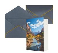 DWVTFSM Biglietto di ringraziamento con buste, biglietti di auguri per tutte le occasioni, buon compleanno, matrimonio, pensieri di te, Parco nazionale di Zion, biglietti vuoti da 10 x 15 cm
