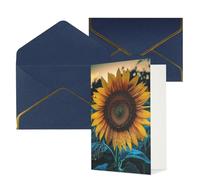 DWVTFSM Biglietto di ringraziamento con buste, biglietti di auguri per tutte le occasioni, buon compleanno, matrimonio, pensando a te, il più bel girasole, biglietti vuoti 10,2 x 15,2 cm