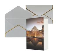 DWVTFSM Biglietto di ringraziamento con buste, biglietti di auguri per tutte le occasioni, buon compleanno, matrimonio, Thinking of You, Museo del Louvre di Parigi, biglietti vuoti 10,2 x 15,2 cm