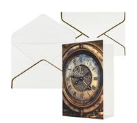 DWVTFSM Biglietto di ringraziamento con buste, biglietti di auguri per tutte le occasioni, buon compleanno, matrimonio, pensieri di te, orologio steampunk, biglietti vuoti, 10 x 15 cm