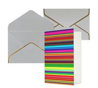 DWVTFSM Biglietto di ringraziamento con buste, biglietti di auguri per tutte le occasioni, buon compleanno, matrimonio, pensiero, biglietto colorato messicano a righe, biglietti vuoti 10,2 x 15,2 cm