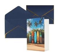 DWVTFSM Biglietto di ringraziamento con buste, biglietti di auguri per tutte le occasioni, buon compleanno, matrimonio, Thinking of You, tavola da surf, biglietti vuoti da 10 x 15 cm