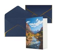 DWVTFSM Biglietto di ringraziamento con buste, biglietti di auguri per tutte le occasioni, buon compleanno, matrimonio, pensieri di te, Parco nazionale di Zion, biglietti vuoti da 10 x 15 cm