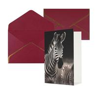 DWVTFSM Biglietto di ringraziamento con buste, biglietti di auguri per tutte le occasioni, buon compleanno, matrimonio, pensieri di te, animali selvatici, zebra, biglietti vuoti, 10 x 15 cm