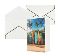 DWVTFSM Biglietto di ringraziamento con buste, biglietti di auguri per tutte le occasioni, buon compleanno, matrimonio, Thinking of You, tavola da surf, biglietti vuoti da 10 x 15 cm