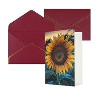 DWVTFSM Biglietto di ringraziamento con buste, biglietti di auguri per tutte le occasioni, buon compleanno, matrimonio, pensando a te, il più bel girasole, biglietti vuoti 10,2 x 15,2 cm