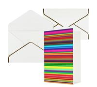 DWVTFSM Biglietto di ringraziamento con buste, biglietti di auguri per tutte le occasioni, buon compleanno, matrimonio, pensiero, biglietto colorato messicano a righe, biglietti vuoti 10,2 x 15,2 cm