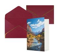 DWVTFSM Biglietto di ringraziamento con buste, biglietti di auguri per tutte le occasioni, buon compleanno, matrimonio, pensieri di te, Parco nazionale di Zion, biglietti vuoti da 10 x 15 cm