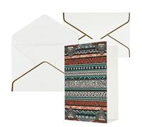 DWVTFSM Biglietto di ringraziamento con buste, biglietti di auguri per tutte le occasioni, buon compleanno, matrimonio, pensiero, biglietto etnico, tartaruga, a righe, biglietti vuoti 10,2 x 15,2 cm