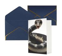 DWVTFSM Biglietto di ringraziamento con buste, biglietti di auguri per tutte le occasioni, buon compleanno, matrimonio, pensieri di te, cobra, serpente, biglietti vuoti, 10 x 15 cm