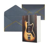 DWVTFSM Biglietto di ringraziamento con buste, biglietti di auguri per tutte le occasioni, buon compleanno, matrimonio, pensare a te, chitarra, strumento musicale, biglietti vuoti, 10 x 15 cm