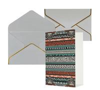 DWVTFSM Biglietto di ringraziamento con buste, biglietti di auguri per tutte le occasioni, buon compleanno, matrimonio, pensiero, biglietto etnico, tartaruga, a righe, biglietti vuoti 10,2 x 15,2 cm