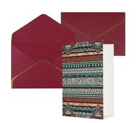 DWVTFSM Biglietto di ringraziamento con buste, biglietti di auguri per tutte le occasioni, buon compleanno, matrimonio, pensiero, biglietto etnico, tartaruga, a righe, biglietti vuoti 10,2 x 15,2 cm