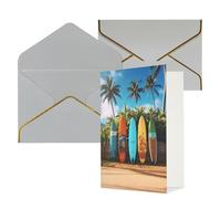 DWVTFSM Biglietto di ringraziamento con buste, biglietti di auguri per tutte le occasioni, buon compleanno, matrimonio, Thinking of You, tavola da surf, biglietti vuoti da 10 x 15 cm
