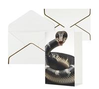 DWVTFSM Biglietto di ringraziamento con buste, biglietti di auguri per tutte le occasioni, buon compleanno, matrimonio, pensieri di te, cobra, serpente, biglietti vuoti, 10 x 15 cm