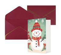 DWVTFSM Biglietto di ringraziamento con buste, biglietti di auguri per tutte le occasioni, buon compleanno, matrimonio, pensiero, buon Natale, pupazzo di neve, biglietti vuoti 10,2 x 15,2 cm