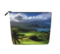 Dwvtfsm Borsa da trucco tropicale da donna, borsa da viaggio in lino impermeabile, organizer per cosmetici da viaggio, leggera, con cerniera, organizer per pennelli da trucco