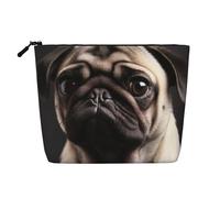 Dwvtfsm Borsa per il trucco a forma di carlino, da donna, impermeabile, da viaggio, leggera, con cerniera, organizer per pennelli da trucco