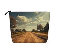 Dwvtfsm Borsa per il trucco autunnale da donna, organizer per cosmetici da viaggio in lino impermeabile leggero con cerniera da viaggio borsa da toilette organizer per pennelli da trucco