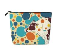 Dwvtfsm Borsa per il trucco colorata a pois per le donne, organizer per cosmetici da viaggio in lino impermeabile leggero con cerniera da viaggio borsa da toilette organizer per pennelli da trucco