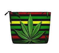 Dwvtfsm Borsa per il trucco da donna, a righe, impermeabile, in lino, organizer per cosmetici da viaggio, leggera, con cerniera, organizer per pennelli da trucco