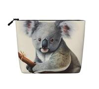 Dwvtfsm Borsa per il trucco da donna, con koala e farfalla, organizer per cosmetici da viaggio, in lino, leggera, con cerniera, organizer per pennelli da trucco