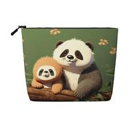 Dwvtfsm Borsa per il trucco da donna, con simpatico animale e bradipo, organizer da viaggio in lino impermeabile, organizer leggero con cerniera, borsa da toeletta da viaggio organizer per pennelli da