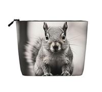 Dwvtfsm Borsa per il trucco da donna, grigio chiaro scoiattolo, organizer per cosmetici da viaggio in lino impermeabile leggero con cerniera borsa da toilette organizer per pennelli da trucco
