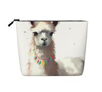 Dwvtfsm Borsa per il trucco da donna, impermeabile, in lino, organizer per cosmetici da viaggio, leggera, con cerniera, organizer per pennelli da trucco