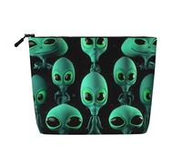 Dwvtfsm Borsa per il trucco da donna, impermeabile, in lino, organizer per cosmetici, leggera, con cerniera, organizer per pennelli da trucco