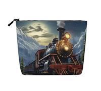 Dwvtfsm Borsa per il trucco da donna, impermeabile, in lino, organizer per cosmetici, leggera, con cerniera, organizer per pennelli da trucco