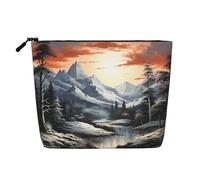 Dwvtfsm Borsa per il trucco da donna, impermeabile, in lino, organizer per cosmetici, leggera, con cerniera, organizer da viaggio per pennelli da trucco