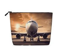 Dwvtfsm Borsa per il trucco da donna, impermeabile, in lino, organizer per cosmetici, leggera, con cerniera, organizer per pennelli da trucco