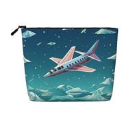 Dwvtfsm Borsa per il trucco da donna, in lino impermeabile, organizer per cosmetici da viaggio, leggera, con cerniera, borsa da toeletta da viaggio, organizer per pennelli da trucco