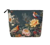 Dwvtfsm Borsa per il trucco da donna, organizer da viaggio in lino impermeabile con cerniera, leggera, con cerniera, organizer per pennelli da trucco