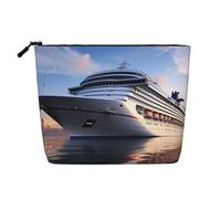 Dwvtfsm Borsa per il trucco delle navi da crociera per le donne, impermeabile in lino da viaggio, organizer per cosmetici da viaggio, leggera, con cerniera, organizer per pennelli da trucco