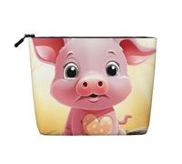 Dwvtfsm Borsa per il trucco sorridente da donna, in lino impermeabile, organizer per cosmetici da viaggio, leggera, con cerniera, organizer per pennelli da trucco