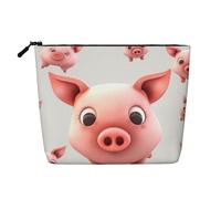 Dwvtfsm Borsa per il trucco sorridente da donna, in lino impermeabile, organizer per cosmetici da viaggio, leggera, con cerniera, organizer per pennelli da trucco