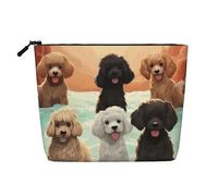 Dwvtfsm Borsa per trucchi da donna, impermeabile, in lino, da viaggio, con cerniera, leggera, con cerniera, organizer per pennelli da trucco